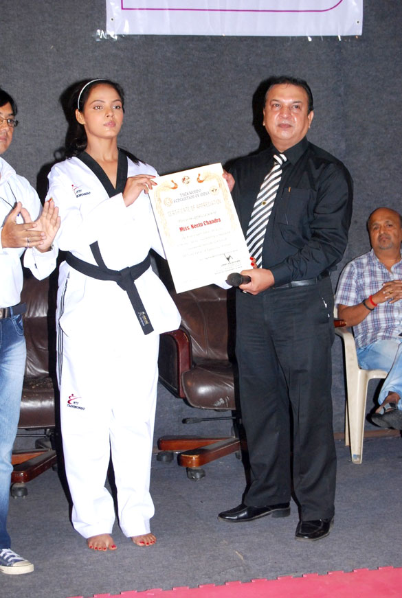 neetu chandra gets taekwondo second dan black belt 2
