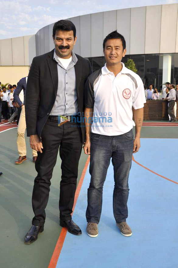 bhaichang bhutia at nirmal lifestyle university football league launch 6