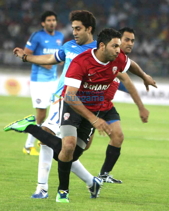 celebs play against the indian cricketers at the charity football match in delhi 6