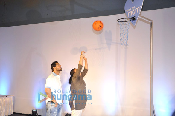 john plays basketball with his mother at pg thank you mom event 8
