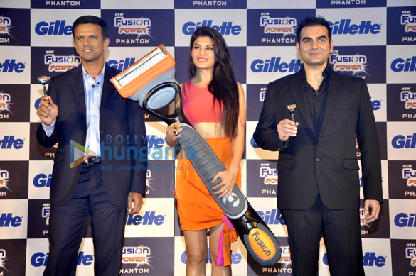 jacqueline rahul dravid arbaaz at the launch gillettes new range 2