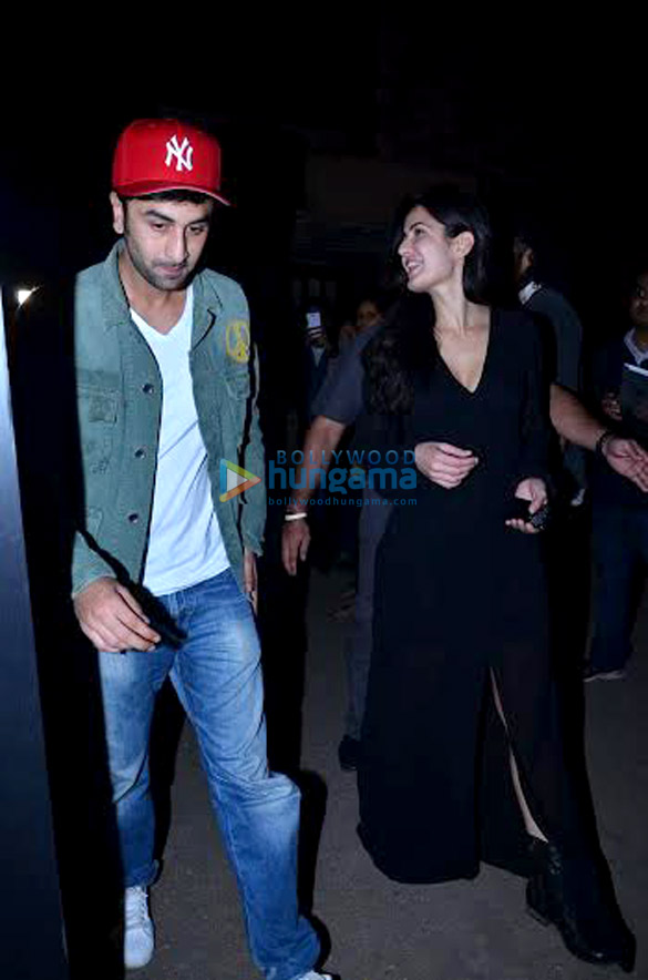 ranbir katrina make their first public appearance at the screening of the wolf of wall street 3
