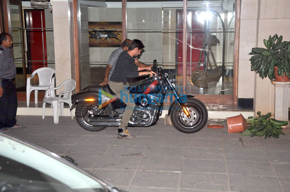 sidharth malhotra snapped outside karan johars house on a bike 4