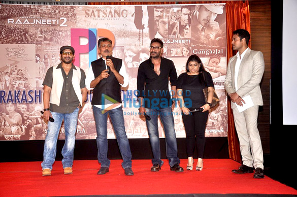 ajay devgn arshad warsi at the launch of prakash jhas new movies 3