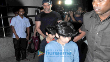 Hrithik Roshan enjoys a movie screening with his kids