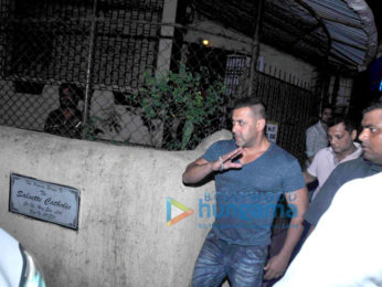Salman Khan snapped post dubbing at a studio in Bandra