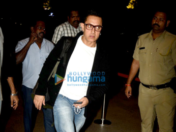 Aamir Khan snapped at the airport leaving for the USA