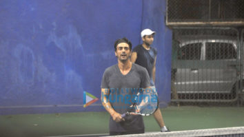Arjun Rampal snapped playing Tennis at a Gymkhana