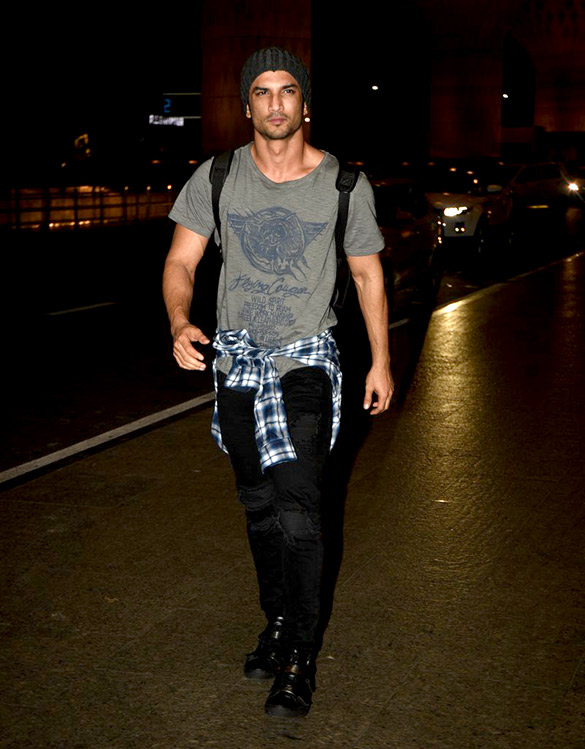 Sushant Singh Rajput & Kriti Sanon depart for Mauritius Sushant Singh Rajput & Kriti Sanon depart for Mauritius