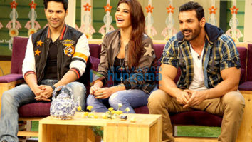 John Abraham, Varun Dhawan & Jacqueline Fernandez promote ‘Dishoom’ on sets of The Kapil Sharma Show