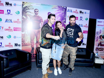 John Abraham, Varun Dhawan & Jacqueline Fernandez promote 'Dishoom' at Carnival Cinemas in Noida
