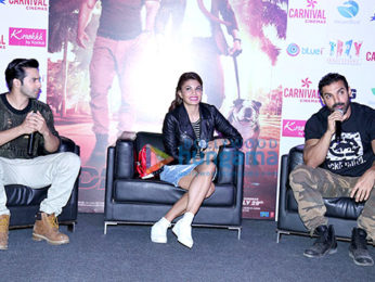 John Abraham, Varun Dhawan & Jacqueline Fernandez promote 'Dishoom' at Carnival Cinemas in Noida