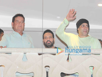 Salman Khan waves and greets his admirers on Eid in Mumbai