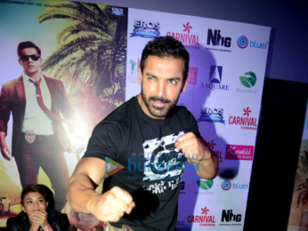 Varun Dhawan, Jacqueline Fernandez & John Abraham promote their film 'Dishoom' in New Delhi