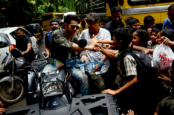 varun dhawan arrives in style on his atv bike for dishoom song launch 4