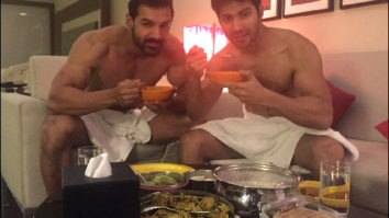 Varun Dhawan and John Abraham eat breakfast in their towels