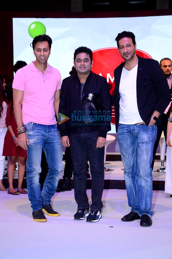 A R Rahman, Salim Merchant & Sulaiman Merchant at the launch of Qyuki’s Jammin