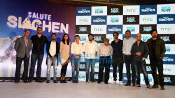 Arjun Rampal, Rannvijay Singh & Arunoday Singh at the announcement of ErosNow’s ‘Salute Siachen’