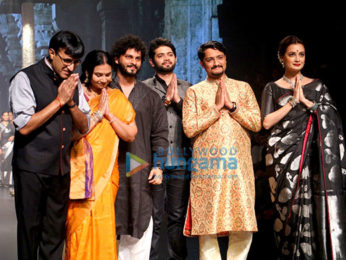 Dia Mirza walks for Tulsi Silks Saree at Lakme Fashion Week 2016