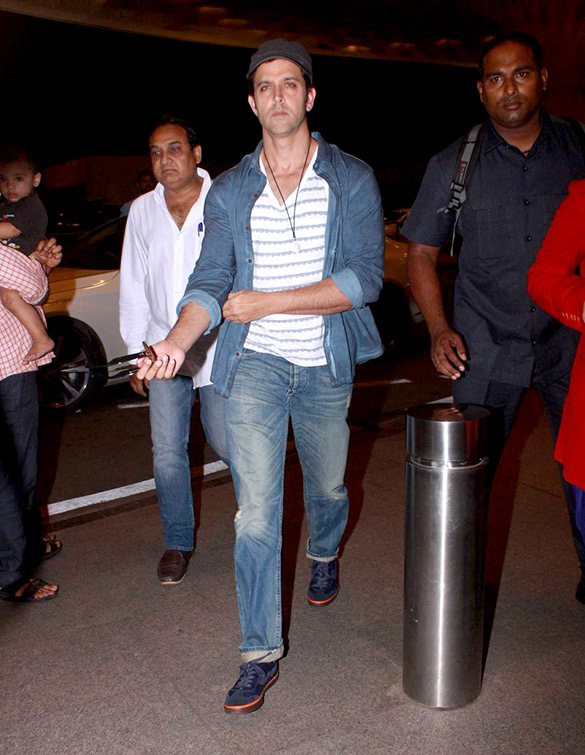 Hrithik Roshan & Pooja Hegde depart to promote ‘Mohenjo Daro’ in Ahmedabad