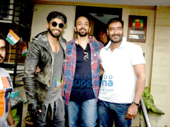 Ranveer Singh & Rohit Shetty visit Ajay Devgn at his office in Juhu