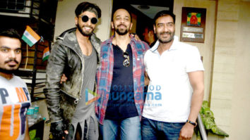 Ranveer Singh & Rohit Shetty visit Ajay Devgn at his office in Juhu