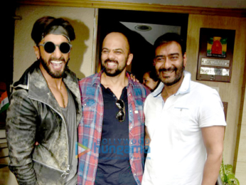 Ranveer Singh & Rohit Shetty visit Ajay Devgn at his office in Juhu