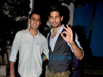 Sidharth Malhotra snapped with his brother post dinner at Olive