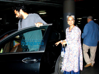 Aditya Roy Kapur snapped with his parents at the airport