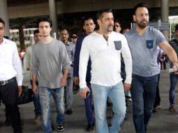Salman Khan, Arbaaz Khan and Aayush Sharma arrive back in Mumbai