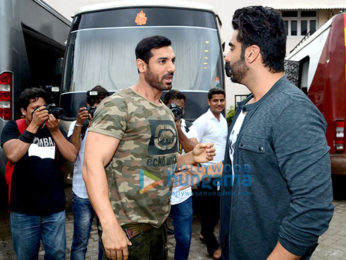 John Abraham & Arjun Kapoor snapped at Mehboob Studio