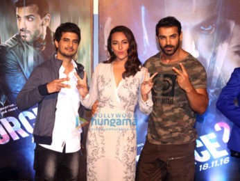 John Abraham & Sonakshi Sinha at the trailer launch of 'Force 2'