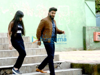 Ranveer Singh snapped on the sets of an ad shoot