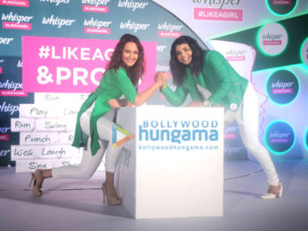 Sonakshi Sinha & Sakshi Malik grace the promotions of Whisper #LikeaGirl campaign