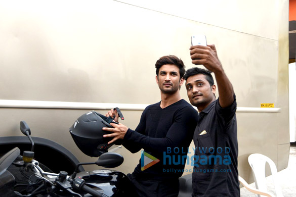 sushant snapped riding a bike 3