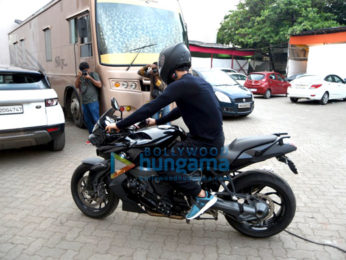Sushant Singh Rajput snapped riding a bike in Bandra
