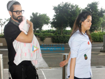 Ajay Devgn and Shahid Kapoor, Mira Rajput and their baby snapped at the airport