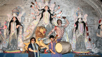 Bappi Lahiri & Bappa Lahiri at Durga Puja celebrations at the North Bombay Sarbojanin Durga Puja Samiti in Mumbai