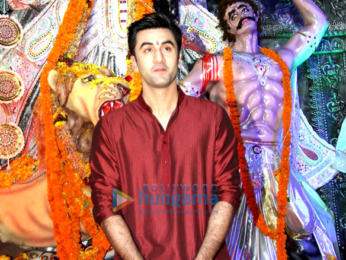 Ranbir Kapoor, Ayan Mukerji and Kajol snapped at the North Sarbojini Durga Pandal
