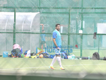 Ranbir Kapoor and Abhishek Bachchan snapped at football practice
