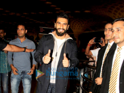 Ranveer Singh and Vaani Kapoor depart for the trailer launch of Befikre in Paris Ranveer Singh and Vaani Kapoor depart for the trailer launch of Befikre in Paris