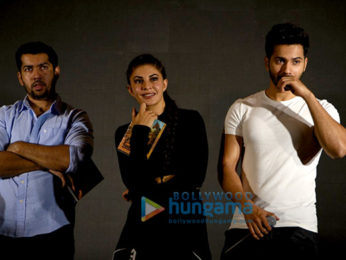 Varun Dhawan, Jacqueline Fernandez & Sajid Nadiadwala at ‘Dishoom- Abu Dhabi Film Commission’ media meet