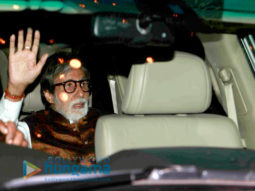 Amitabh Bachchan and Aishwarya Rai Bachchan snapped post the engagement ceremony of a close friend