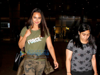 John Abraham and Sonakshi Sinha snapped at the Mumbai airport