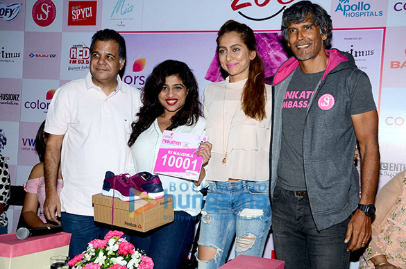 milind anusha at the announcement of fifth edition of pinkathon 1
