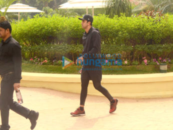 Ranbir Kapoor snapped post gym session at Taj Lands End