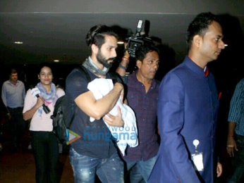 Shahid Kapoor snapped with wife and kid at the Mumbai airport