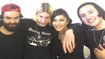 Shruti Haasan attends the Dinosaur Pile Up concert in Hyderabad