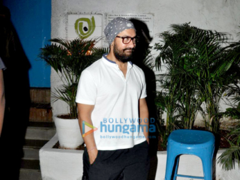 Aamir Khan snapped post dinner at Olive