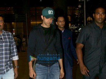 Hrithik Roshan snapped arriving back from Singapore